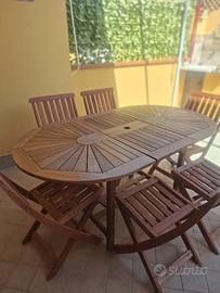 Tavolo e sedie da giardino