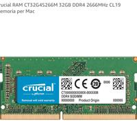 CRUCIAL 32gb Ram per iMac 2020