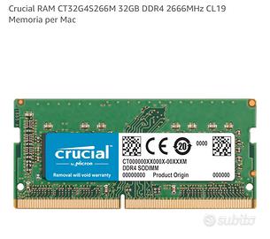 CRUCIAL 32gb Ram per iMac 2020