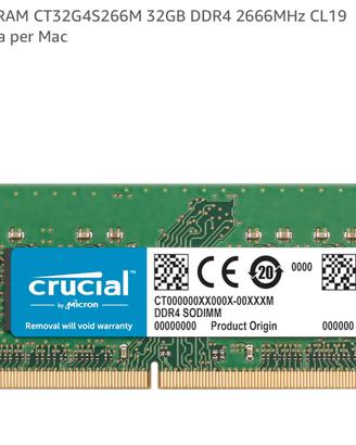 CRUCIAL 32gb Ram per iMac 2020