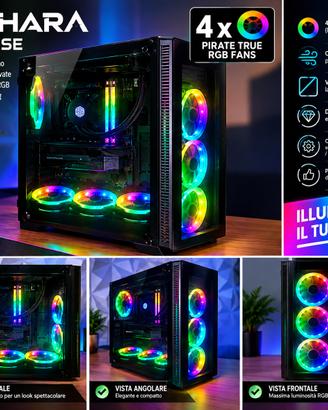 Sahara PC Case (7 x Pirate True RGB Fans, Black)