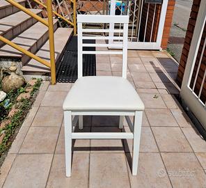 Sedia in legno seduta  ecopelle