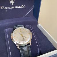 Orologio Maserati, cinturino pelle, con box