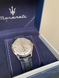 Orologio Maserati, cinturino pelle, con box