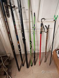 Lotto completo attrezzatura pesca trout/surf/carp 