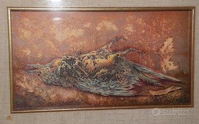 Quadro "uccello in rete" Rodolfo De Sanctis 1978