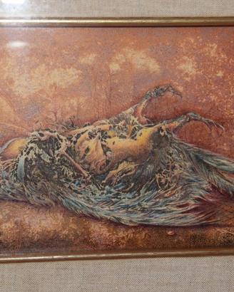 Quadro "uccello in rete" Rodolfo De Sanctis 1978