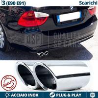 TERMINALI Scarico per BMW Serie 3 E90 E91 CROMATI