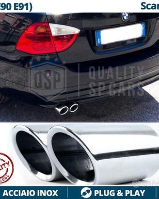 TERMINALI Scarico per BMW Serie 3 E90 E91 CROMATI