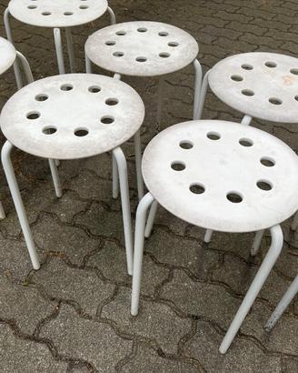 8 Sgabelli Ikea bianchi plastica e ferro