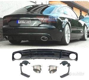 DIFFUSORE AUDI A7 S LINE 16-18 LOOK RS7 NERO LUCID