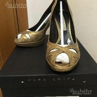 Pura Lopez scarpe donna decoltè spunta n.36 dorate