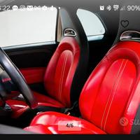 500 abarth interno completo in pelle rossa