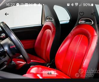 500 abarth interno completo in pelle rossa
