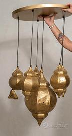 lampadario in ottone stile marocchino 