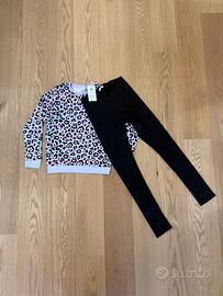 Completo bambina Namif felpa leopardata e leggins