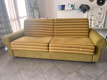 Divano letto matrimoniale verde (4 posti)