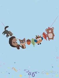 Festone con animali da appendere
