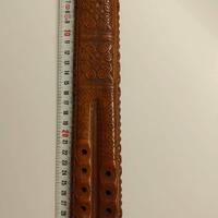 Flauto doppio libico in legno intarsiato 