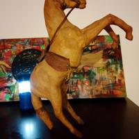 sculture cuoio pelle Cavallo 🐎 35cm lung.21alt.