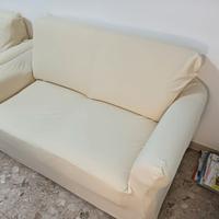 divano usato 2 posti in tessuto beige ben tenuto