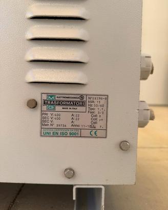 trasformatore trifase di isolamento 15 KVA