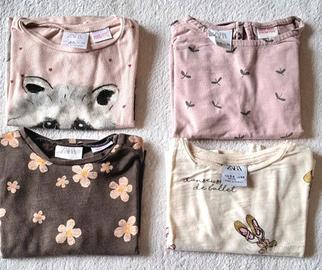 Lotto 4 magliette Zara neonata 3-9 mesi