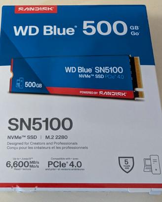 SSD NVMe WD Blue SN5100 500GB M.2 PCIe 4.0 fino a