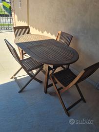 tavolo da giardino con 8 sedie