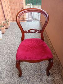 Sedia in legno di Noce – Stile Luigi Filippo