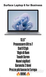 Surface Laptop 6 13.5 Ultra7 16/512gb Touch screen