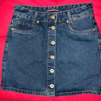 Gonna jeans  bottoni, taglia S, 100% cotone