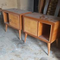 COMODINI COPPIA ANNI '50 IN LEGNO