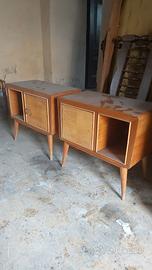 COMODINI COPPIA ANNI '50 IN LEGNO
