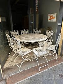 Tavolo ferro battuto completo di 8 sedie esterno