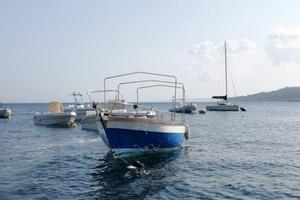 Gozzo in vetroresina con rifiniture in legno