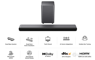 TCL S55HE Soundbar 2.1 220W NUOVA mai aperta
