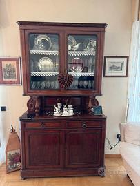 Credenza/vetrina antica in mogano dell’’800