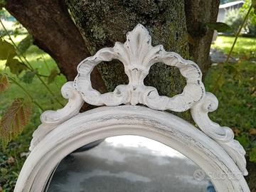 SPECCHIO SHABBY CHIC BIANCO ANTICATO 