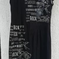 Vestito nero con stampa "rock"