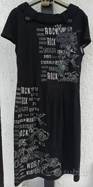 Vestito nero con stampa "rock"