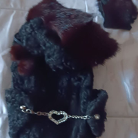 Pelliccia di astrakan vera con capello di visone