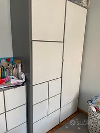 Guardaroba, grigio/bianco - IKEA Visthus