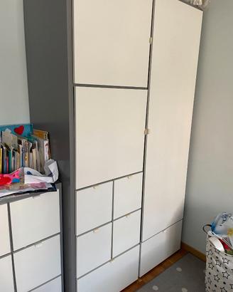 Guardaroba, grigio/bianco - IKEA Visthus