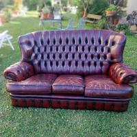 Divano Chesterfield 3 posti, vintage, british