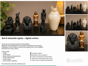 Set 6 statuette egizie – stile Antico Egitto