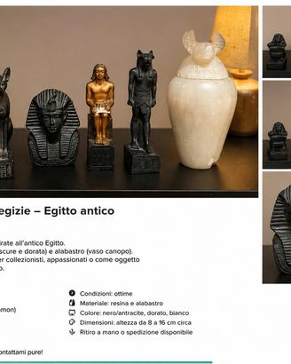 Set 6 statuette egizie – stile Antico Egitto