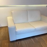 Divano  bianco in vera pelle