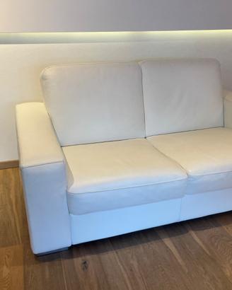 Divano  bianco in vera pelle
