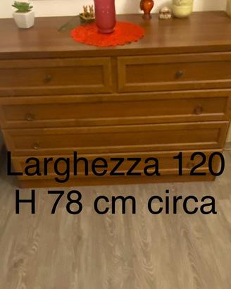 Armadio, como’, 2 comodini Stile Classico - Noce